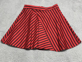 Olsenboye Skater Skirt Medium Striped Red Black Jersey Knit 31”length 26... - £27.77 GBP