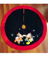 Disney Mickey Minnie Mouse Green Red Velvet Christmas Holiday Tree Skirt... - $95.03 CAD