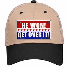 Trump Won Get Over It Novelty Khaki Mesh License Plate Hat - £23.16 GBP
