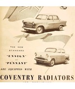 1957 Coventry Radiators Ensign Import Advertisement Autocar Automobilia ... - $551.07 MXN