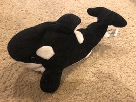 Killer Whale Seaworld Shamu Orca Black Gray 8&quot;  Plush Stuffed Animal Gif... - £7.47 GBP