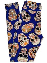 NWT LuLaRoe Tween (00-0) Witch Please Royal Blue Sugar Skulls Halloween ... - $18.81