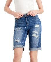 $60 Inc International Concepts Womens Mid Rise Ripped Bermuda Shorts Blue Size 8 - £15.94 GBP