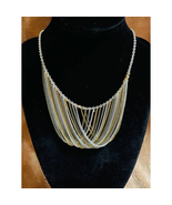 Vintage Multi Color Fringe Chain Draped Necklace - $19.80