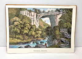 Currier &amp; Ives Lithograph Natural Bridge VA 1954 Calendar Travelers Insurance - £6.21 GBP