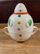 Vintage Japan Childs Breakfast Set Clown Replacement Pieces Bowl Cup Shaker - £23.00 GBP