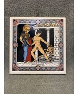 Vintage Greek Roman Kitchen Tile Trivet Wall Decor KG Battle Fighting - $33.95 CAD