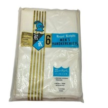 Vintage Royal Knight Handkerchiefs 6 Pk New Fine Combed Cotton Highly Absorbent - £8.71 GBP