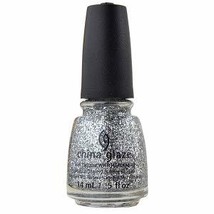 China Glaze Nail Polish Glitter Bling - 1423 Silver Of Sorts - 0.5 fl oz 606945 - £10.11 GBP