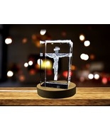 LED Base included | INRI Christ Cross 3D Engraved Crystal Keepsake - $40.49+