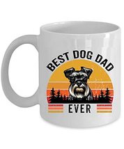 Best Dog Dad Ever Miniature Schnauzer Coffee Mug 11oz Ceramic Gift For Dogs Love - £13.37 GBP