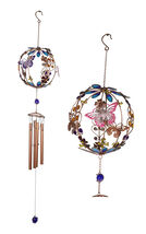 Monarch Butterflies by Floral Garden Globe Art Glass Gemstones Metal Win... - $29.99