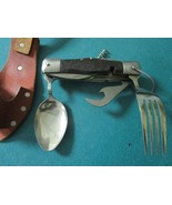JAPAN LEATHER SURVIVAL CAMPING POCKET UTENSIL KIT   - $884.19 MXN