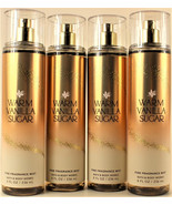 QTY 4 - Bath &amp; Body Works WARM VANILLA SUGAR Fine Fragrance Body Mist Sp... - $778.44 MXN