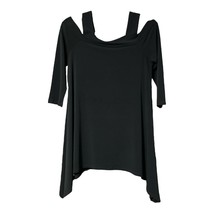 Talk of the Walk Womens Black Cold Shoulder 3/4 Sleeve Tunic Top Size XS - £11.74 GBP