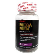 GNC Mega Men 60 Gummy Multivitamin Mixed Berry Flavor 30-Day Supply Exp: 9/24 - £13.39 GBP