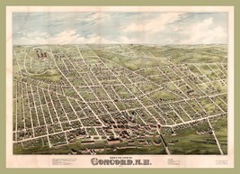 11884.Decor Poster.Room wall.Home art design.1875 Concord,NH birds eye view map - £13.70 GBP+