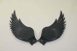 Black Wings For Flying Goddess Angel Novelty Custom Hood Ornament New - $29.46