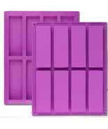 Large Rectangle Silicone Mold 2 PCS 8-Cavity Granola Bar Nutrition Cerea... - £10.17 GBP