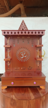 Wooden temple wood Open pooja temple brown polish Paint by Hand - £262.86 GBP+