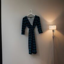 Covington Dress Small Green Checkered Dress Y2K 2000s Office Clothing - $11.88