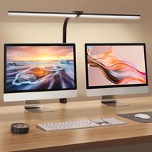 Led Desk Lamp, 24W Double Head Architect Desk Lamp With Clamp, Remote Co... - £81.30 GBP
