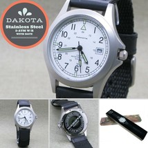 DAKOTA Rare Stainless Steel Old Edition 3-ATM WR Quartz Mens Watch with ... - $29.99