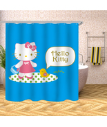 Hello Kitty Waterproof Shower Curtain Set Bathroom Decor Curtain W/Hooks... - £13.27 GBP+