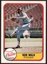 Philadelphia Phillies Bob Walk RC Rookie Card 1981 Fleer Baseball Card #... - £0.59 GBP