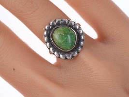 sz5.25 c1940&#39;s-50&#39;s Native American sterling/turquoise ring - £62.33 GBP