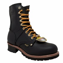 1428WP AdTec 9&quot; Men&#39;s Waterproof Steel Toe Logger Leather Boot, Black ◉1 - £110.70 GBP