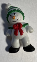 Brooch Pin Christmas  Snowman multicolored GGI Plastic 1.75 Inches Vintage - £2.39 GBP