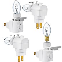 4 Sets Plug In Night Light 120V Night Lights Plug Into Wall Includes 7W E12 Bulb - £23.44 GBP
