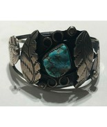 Native American Bulky Feather Turquoise Adjustable Bracelet Sterling Sil... - $474.36 CAD