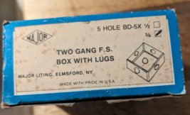 Major Lighting, 5 Hole BD-5X 1/2, Weather Proof Outlet Two Gang F.S. Box... - $45.85 MXN