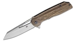 Kansept Knives Shard Knife 3.5&quot; CPM-S35VN Reverse Tanto Blade, Woodgrain /Ti - £258.73 GBP