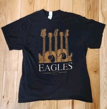 Eagles 2017 Tour T-Shirt Black Cotton Men&#39;s Size Large Guitars Graphic - £7.78 GBP