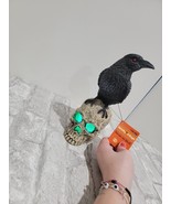 Raven on Skull LED Illuminated Eyes 9&quot; Tall Spooky Village New Home Decor - $366.37 MXN