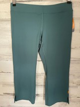 Lucy  Capri Pants Women&#39;s Medium Green Elastic Waist Belted Back Pull On... - £14.93 GBP