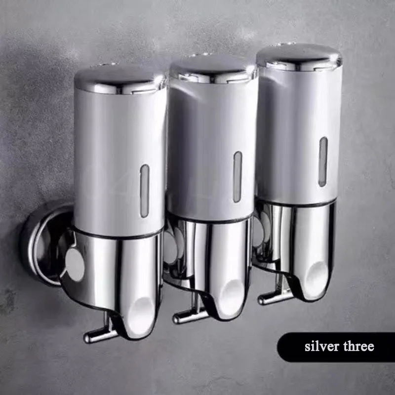 House Home Silver Soap Dispenser for Household Hotel Use Hand Sanitizer Bottle C - £41.87 GBP