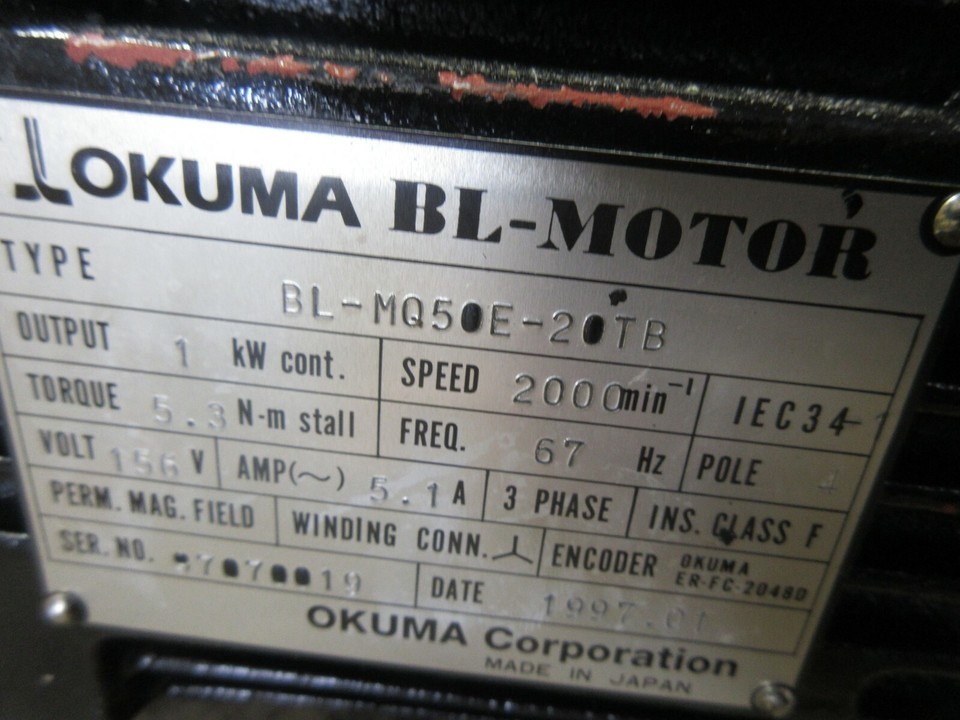 SPECIAL PRICE OKUMA BL-MOTOR BL-MQ50E-20TB 1997.01 ER-FC-2048D Item image 4