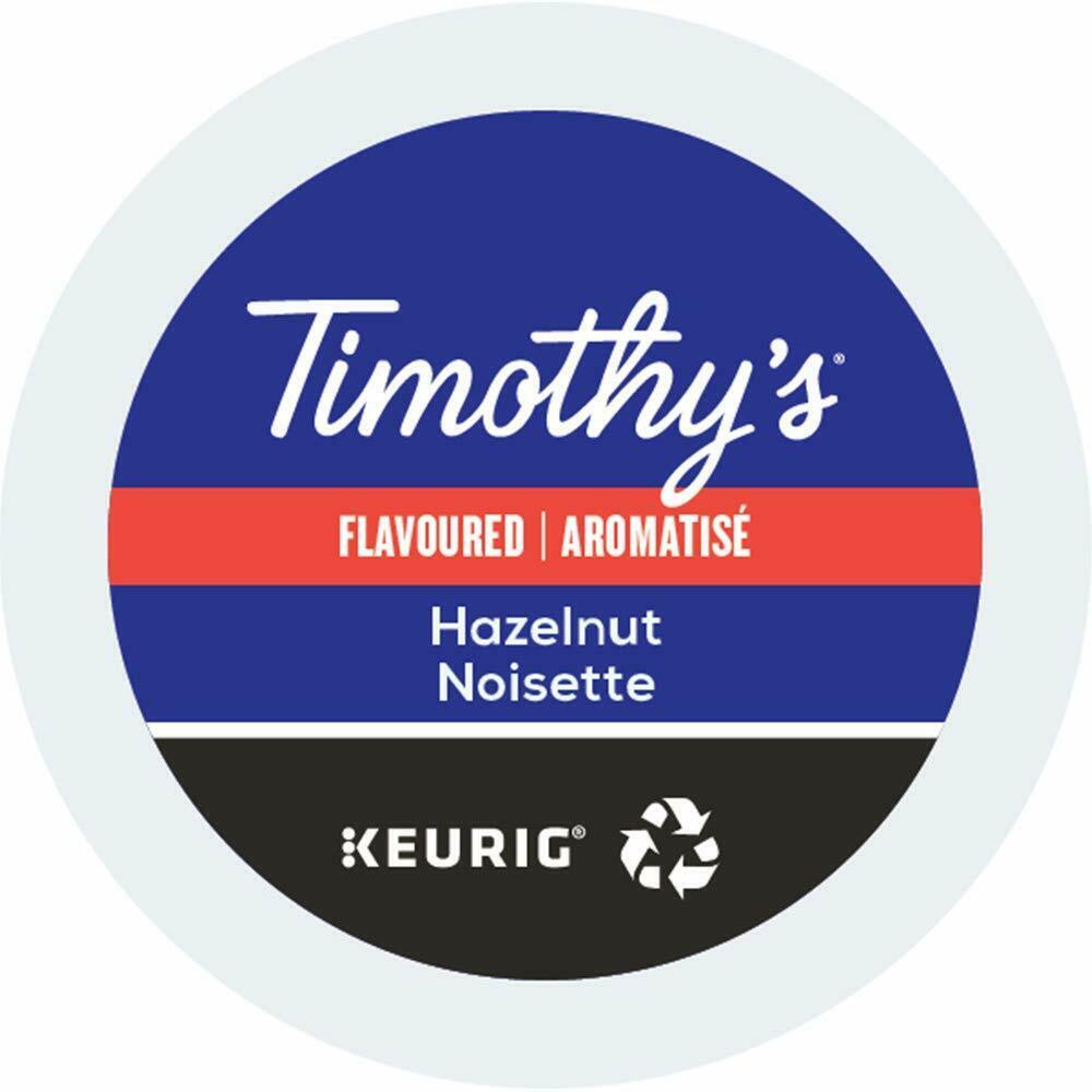 Timothy's Hazelnut Coffee 24 to 144 Keurig K cups Pick Any Size FREE SHIPPING - $33.99 - $109.99