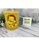 Bear in a log Candle - Handmade 100% Pure Beeswax – Natural Decor - $12.50