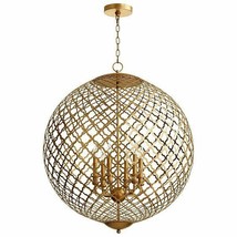 Horchow Modern Gold or Silver Orb GLOBE Chandelier Skyros 37&quot; $3000 Cyan Design - £2,230.85 GBP