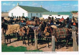 Ontario Laminated Postcard RPPC Mennonite Families Meet Near Kitchener - £1.71 GBP