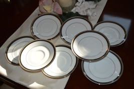 * 8 Noritake Coffee Cup Saucers Austin Platinum Fine Porcelain China Pat... - $20.00