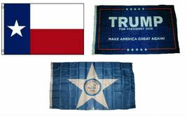 K&#39;s Novelties 3x5 Trump #1 &amp; State of Texas &amp; City of Houston Wholesale Set Flag - £18.44 GBP