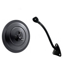 55-59 Chevy Truck 5&quot; Black Ribbed Round Door Rear View Mirror &amp; LH Mount... - £21.22 GBP