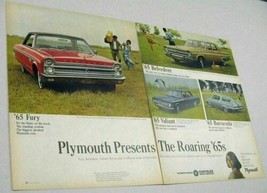 1964 Print Ad 1965 Plymouth Barracuda, Fury, Belvedere, Valiant Cars Chrysler - £11.26 GBP