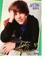 Justin Bieber teen magazine pinup clipping red chair Tiger Beat young boy - $1.50
